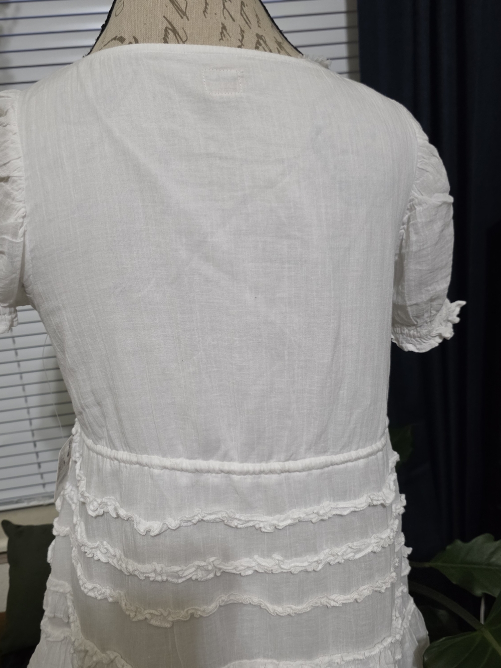 Free People Darcy White Ruffled Mini Dress with Tie Waist - Picture 8 of 15